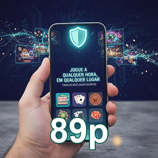Jogador usando o app 89p em dispositivo móvel
